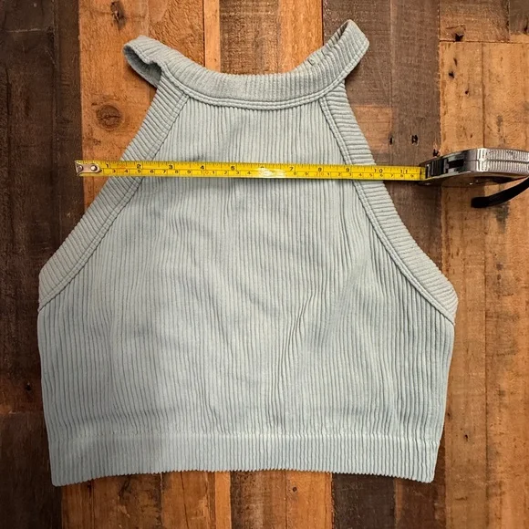 Aerie Superchill Seamless High Neck Blue Bra Top - Picture 2 of 3